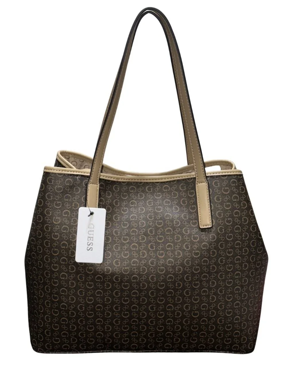Guess Totte Bag Brown Portini With Included Pouch Mocha